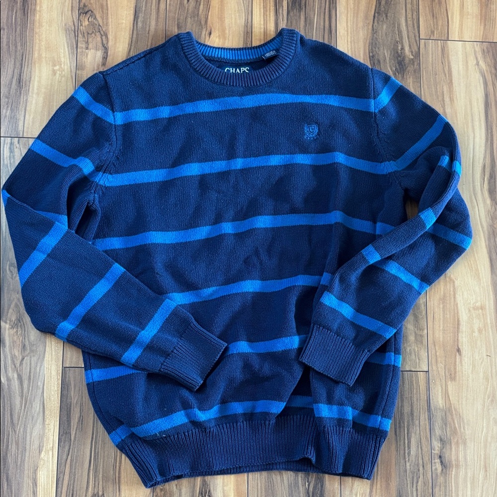 Chaps Men's Navy and Blue Crewneck Sweater